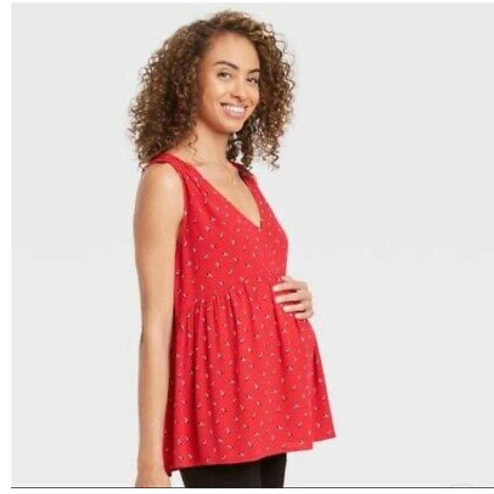 NWT Nines by Hatch Maternity Floral Print Crepe Tank Top